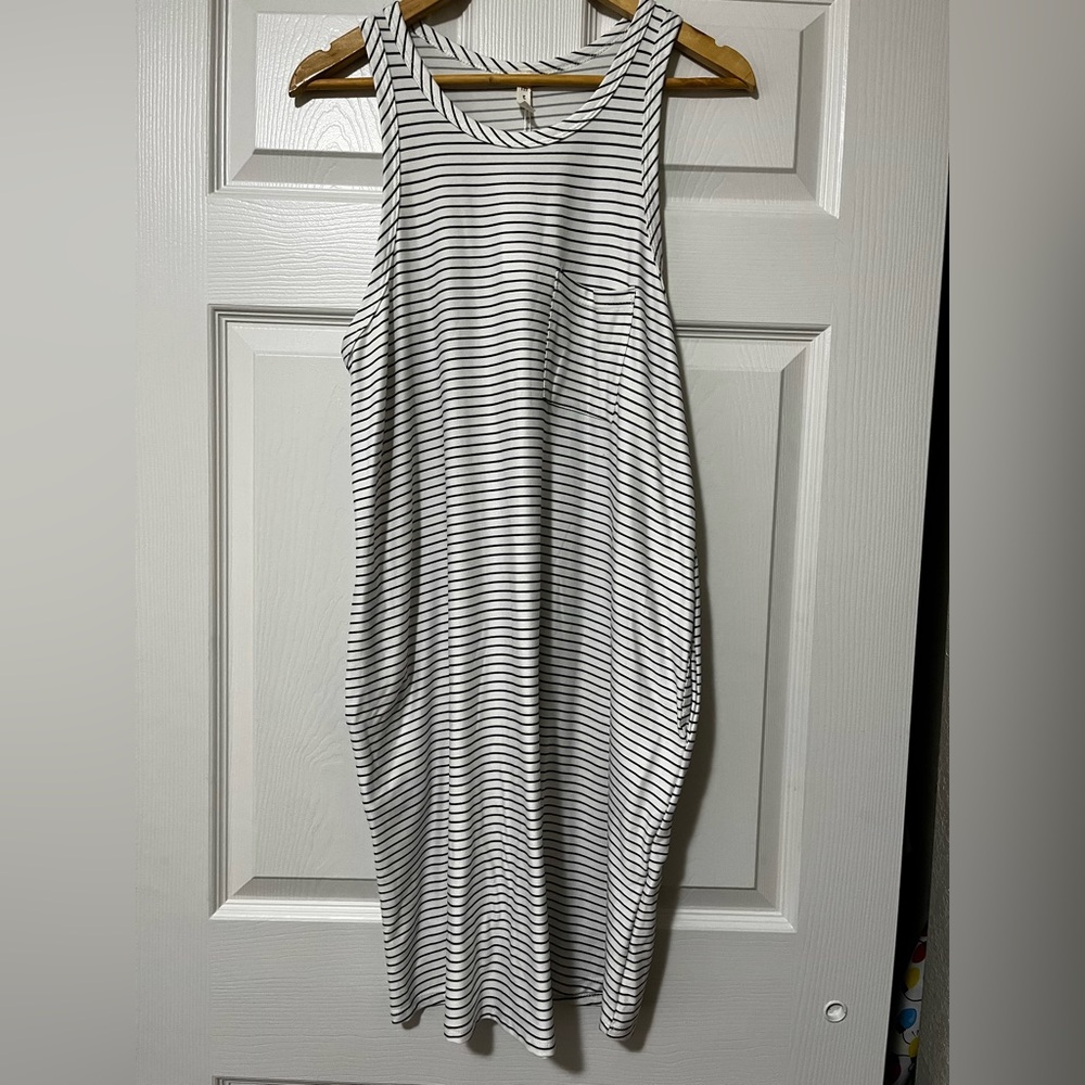 NWT sleeveless stripe pocket dress